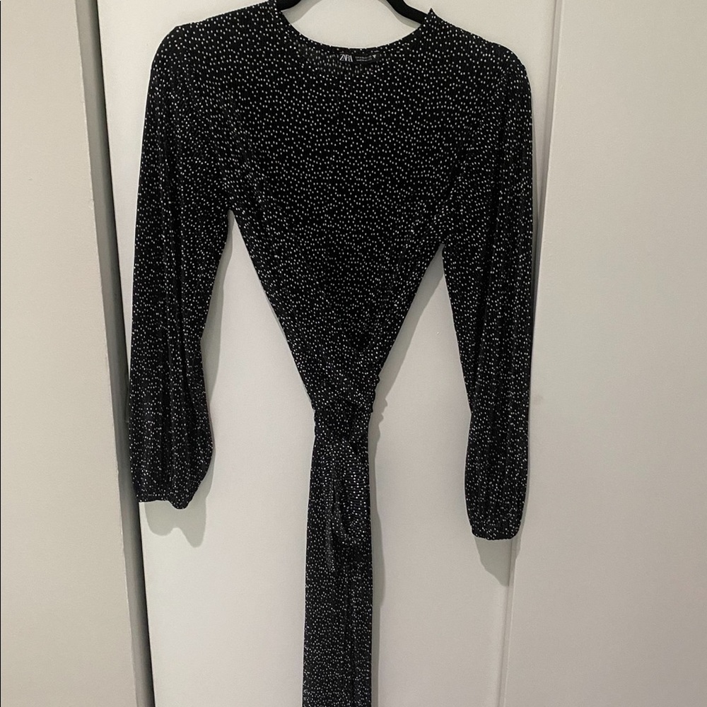 Zara polka dot midi dress